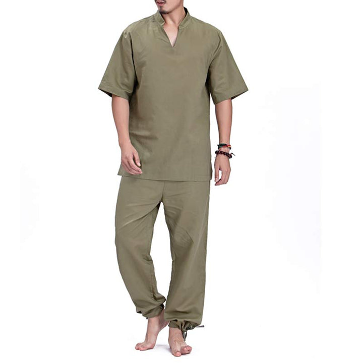 Buddha Stones, Meditation, Gebet, spirituelle Zen-Praxis, Yoga-Kleidung, Herren-Set - Grün - US/ UK/AU44，EU54 (3XL) - image 3
