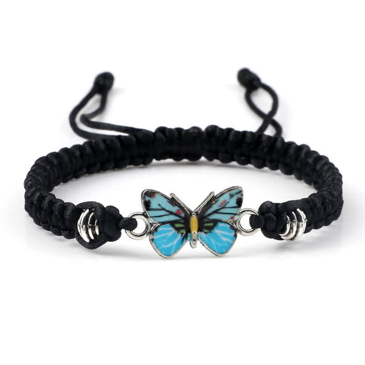 Buddha Stones Butterfly Freedom Love String Charm-Armband