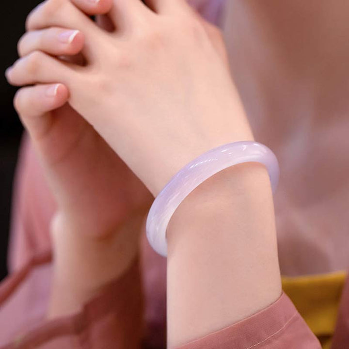 Buddha Stones Natural Chalcedon Harmony Positive Armband Armreif - image 17