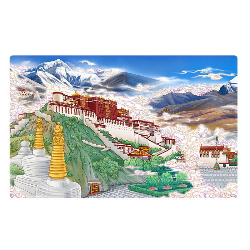 Tibet Potala Palast Papier LED Schnitzlampe Kunst Nachtlichter Kreative LED Tischlampe - image 9