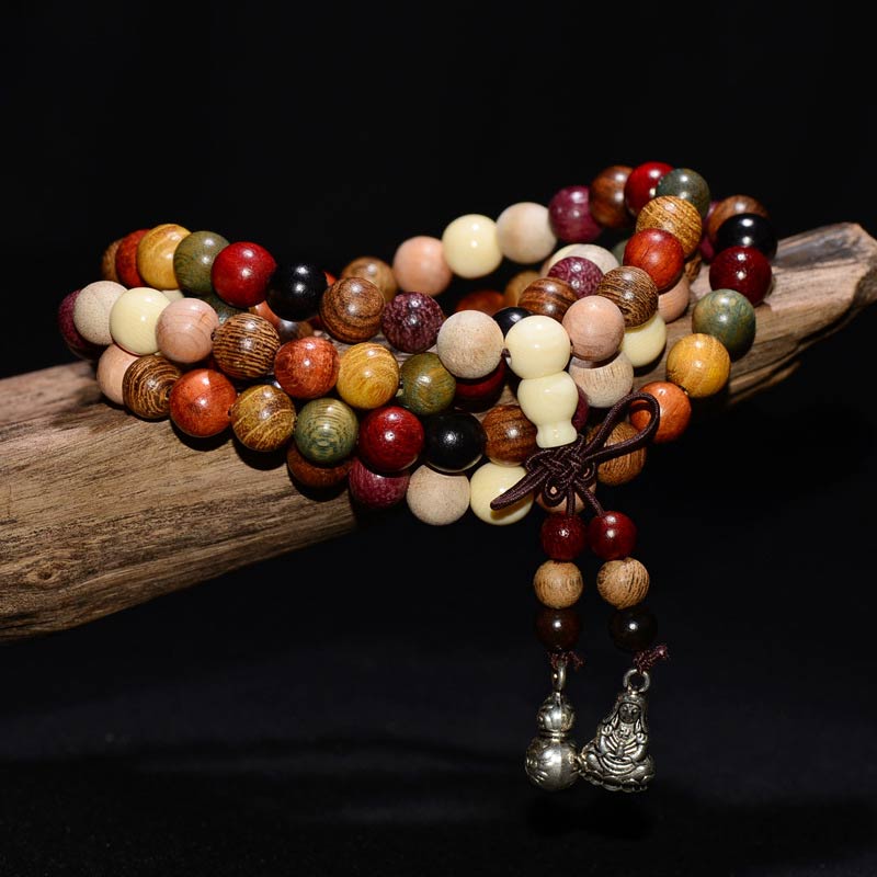 Buddha Stones, 108 Perlen, Wenge-Holz, Mala, Segen, Meditationsarmband - 15 mm - image 0