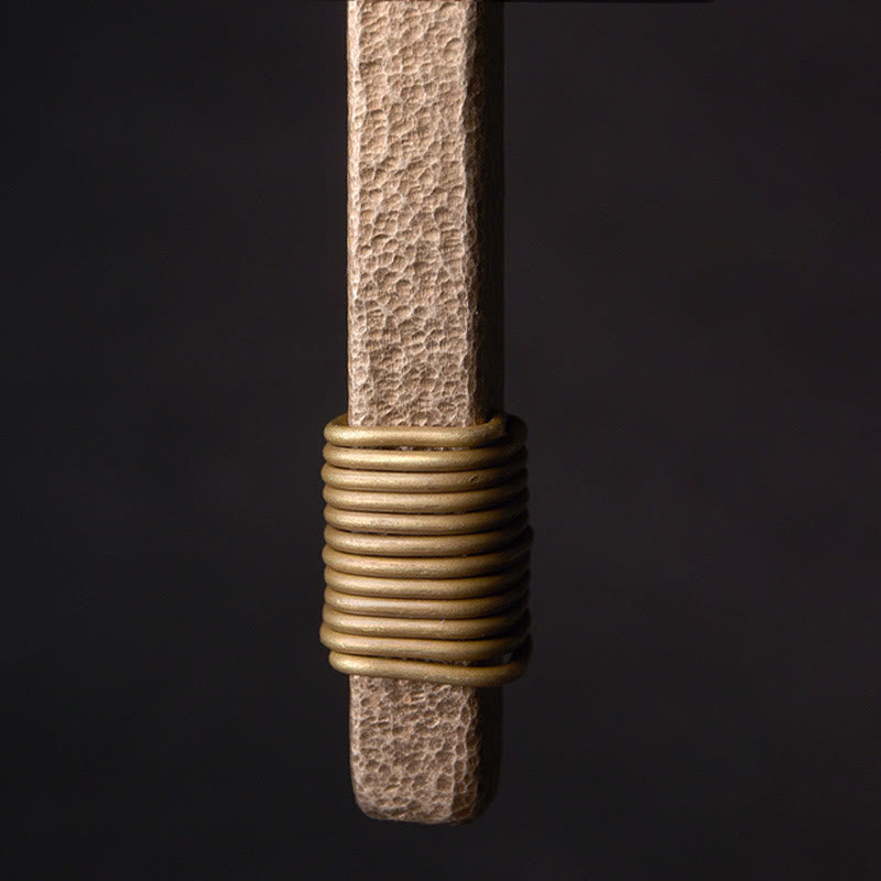 Buddha Stones ​​Vintage-Halskette mit strukturiertem Design aus Messing und Kupfer – Anhänger für Reichtum - image 7