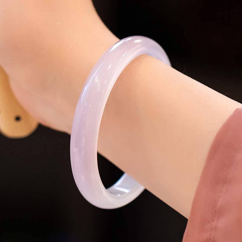 Buddha Stones Natural Chalcedon Harmony Positive Armband Armreif - Lila - 64 mm - image 13