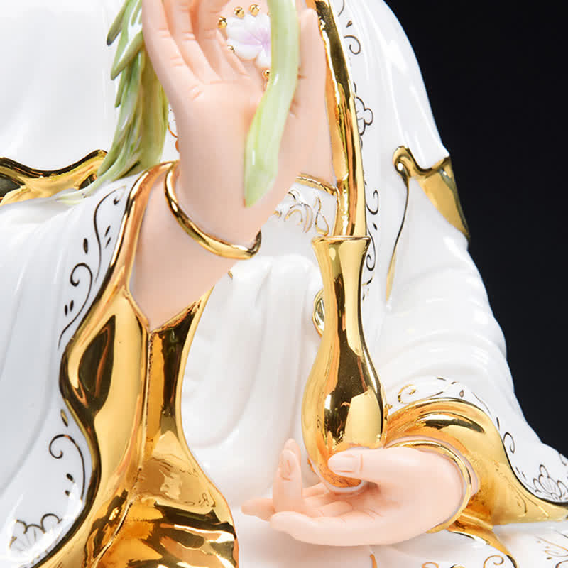 Chenrezig Bodhisattva Avalokitesvara Success Keramikstatue Heimdekoration - image 8