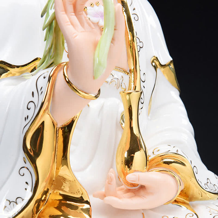 Chenrezig Bodhisattva Avalokitesvara Success Keramikstatue Heimdekoration - image 8