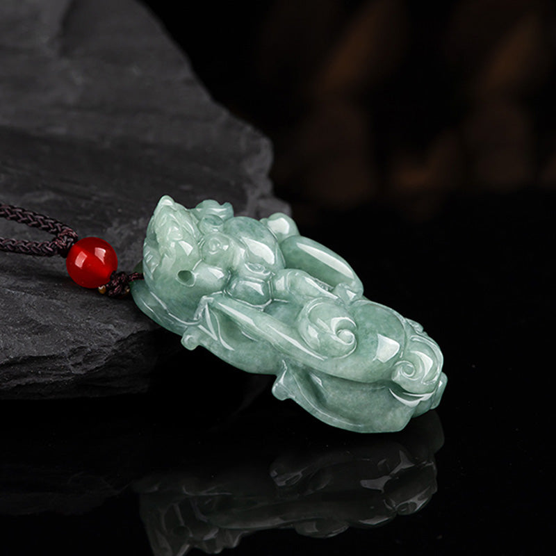 Buddha Stones Jade PiXiu Reichtum Glück String Halskette Anhänger - image 7