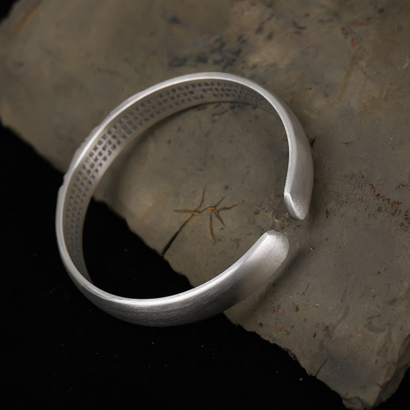 Buddha Stones 999 Sterling Silber Buddha Kopf Herz Sutra Serenity Armband Armreif - image 9