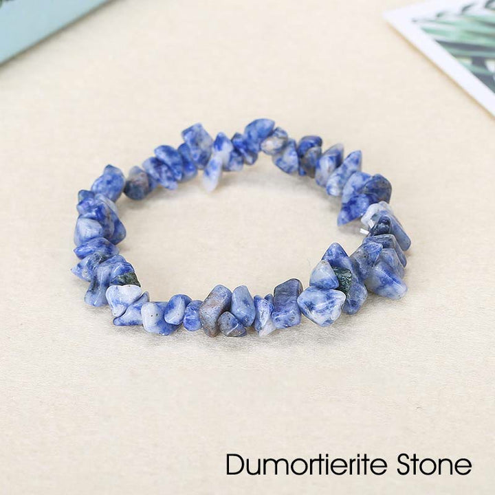 Armband aus natürlich geformtem, unregelmäßig geformtem Kristallstein – wohltuende Wärme - Dumortierit-Stein (Handgelenkumfang: 15-16 cm) - image 65