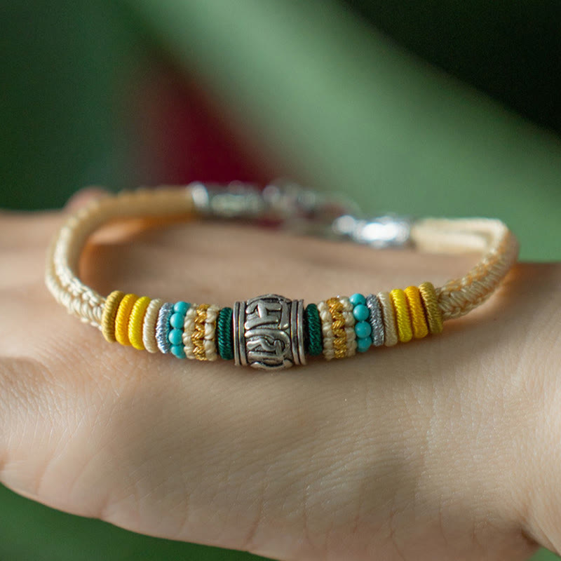 Buddha Stones Handgefertigtes geflochtenes Armband aus 925er-Sterlingsilber, tibetisches Om Mani Padme Hum Purity - image 4