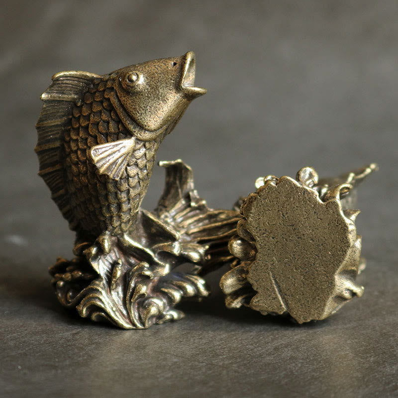 Buddha Stones, handgefertigt, kleiner Koi-Fisch, Kupfer, Reichtum, Heimdekoration - image 2