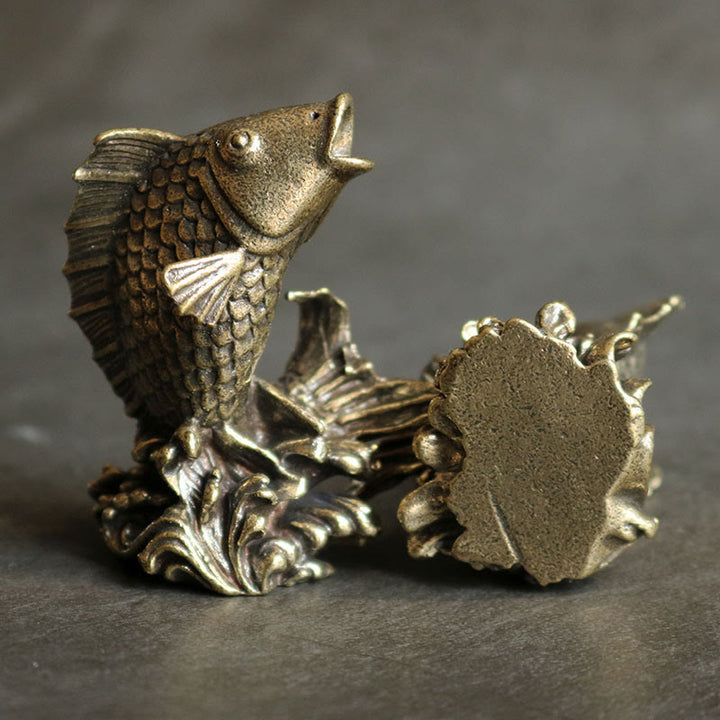 Buddha Stones, handgefertigt, kleiner Koi-Fisch, Kupfer, Reichtum, Heimdekoration - image 2