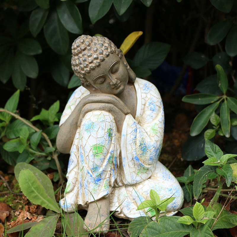 Meditierender Zen-Buddha-Gelassenheitsharz-Statuenfigur, Heimdekoration - image 15