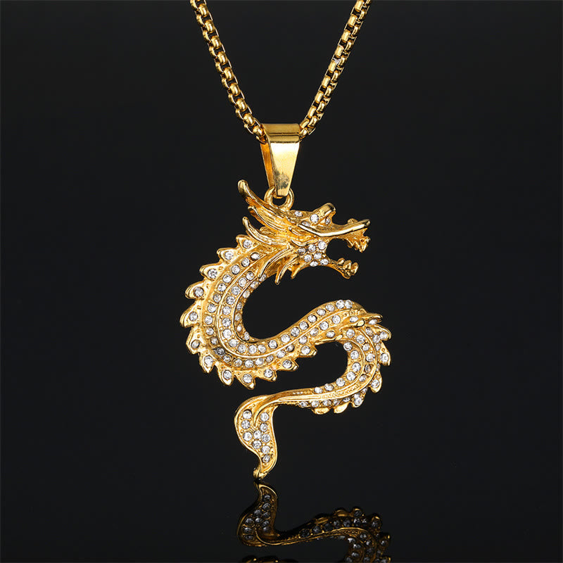 Buddha Stones Chinesisches Sternzeichen Drache Zirkon Schutz Halskette Anhänger - Drache (Schutz ♥ Erfolg) - image 1