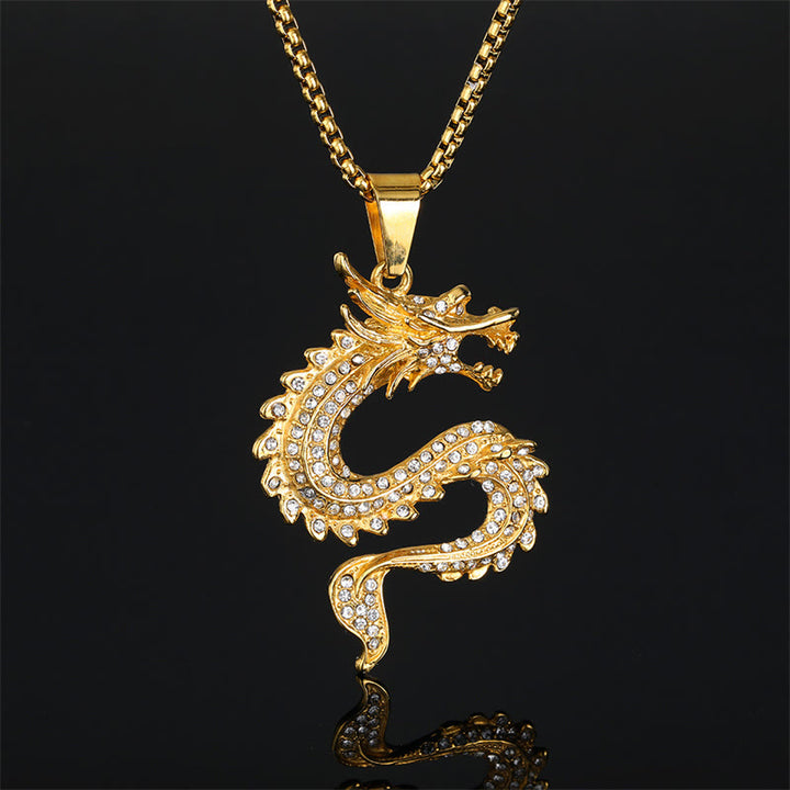 Buddha Stones Chinesisches Sternzeichen Drache Zirkon Schutz Halskette Anhänger - Drache (Schutz ♥ Erfolg) - image 1