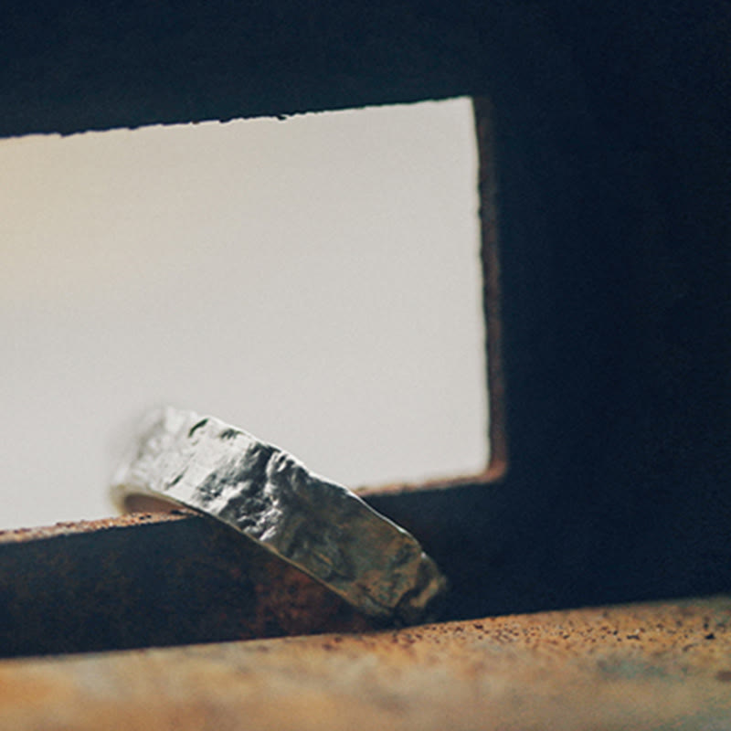 Buddha Stones Schlichter Segensring aus 925er Sterlingsilber für Paare - image 12