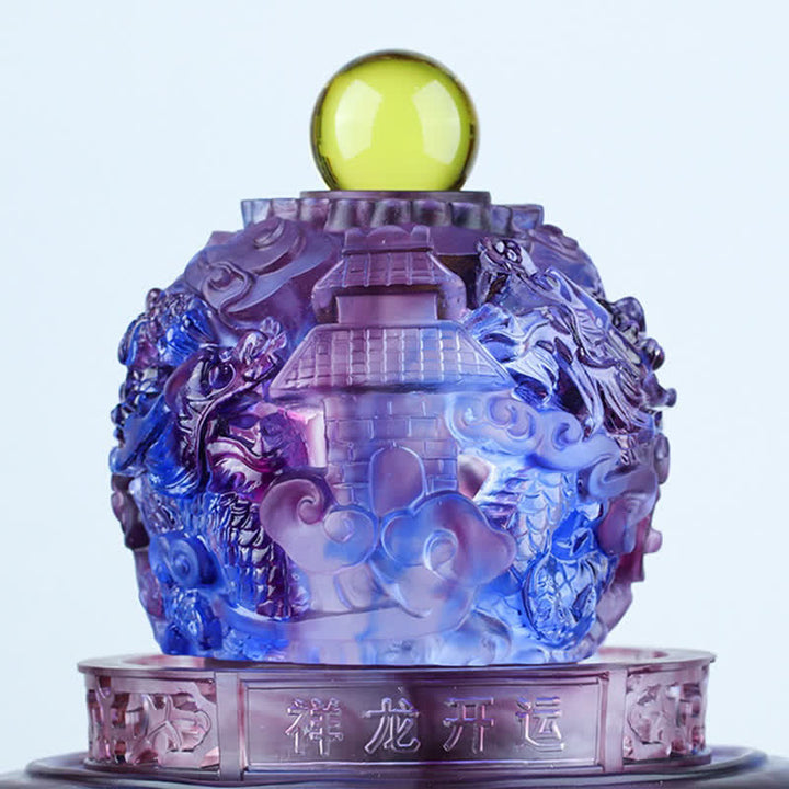 Buddha Stones, Feng Shui, verheißungsvoller Drache, handgefertigt, Liuli-Kristall, drehbar, Kunststück, Glück, Zuhause, Büro, Dekoration - image 3