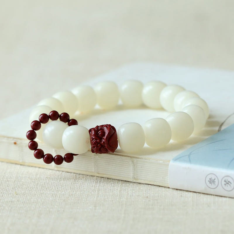 Buddha Stones Natürliche Bodhi Samen Zinnober Tanzen Löwe Charme Weisheit Harmonie Handgelenk Mala - image 2