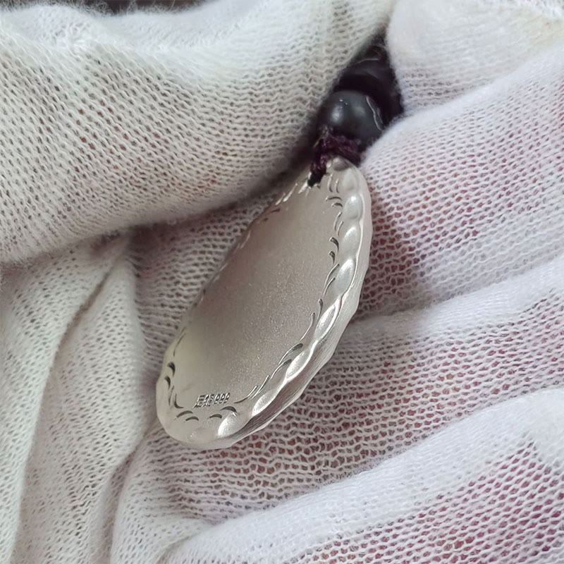 Buddha Stones Vintage 999 Sterling Silber Yin Yang Bagua Wassertropfen Design Balance Harmonie Halskette Anhänger - image 15