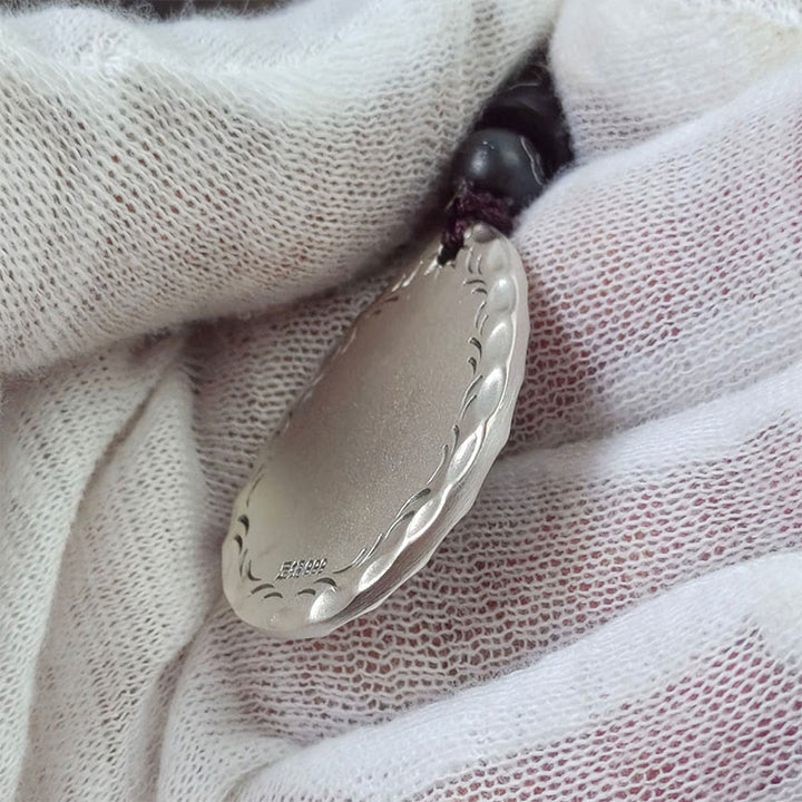 Buddha Stones Vintage 999 Sterling Silber Yin Yang Bagua Wassertropfen Design Balance Harmonie Halskette Anhänger - image 15