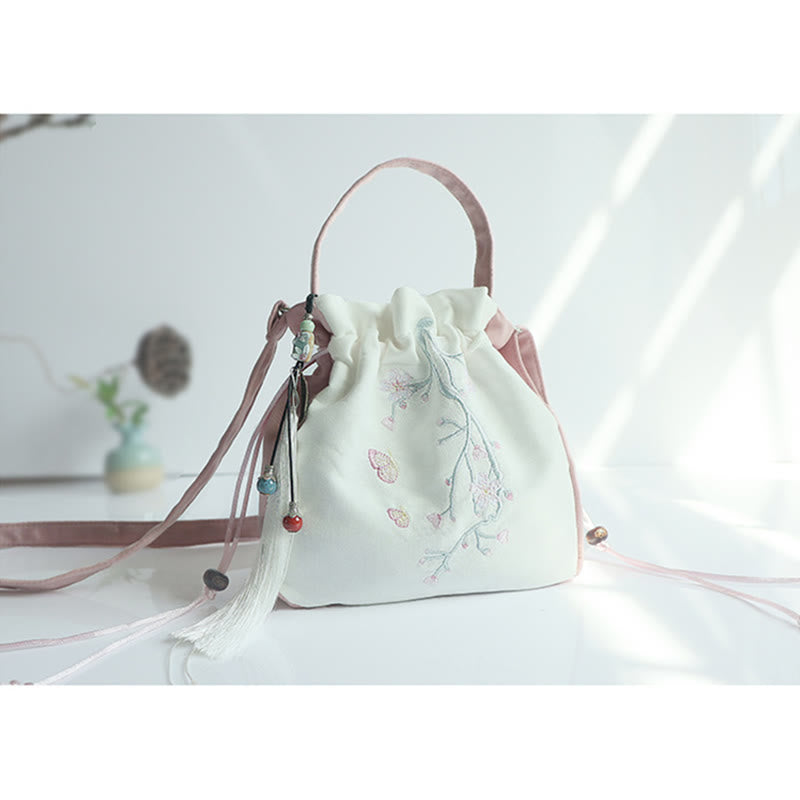 Buddha Stones Handgefertigte bestickte Blumen Canvas Tote Schultertasche Handtasche - image 26