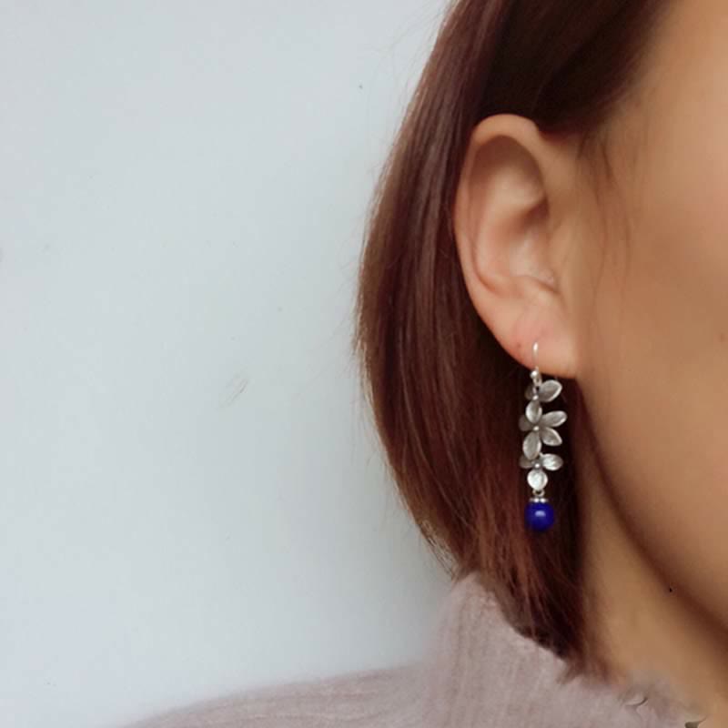 Buddha Stones aus 925er Sterlingsilber mit Türkis, Lazurit und Lapislazuli – Blume, Blatt, Gelassenheit, Schutz und Haken - image 11