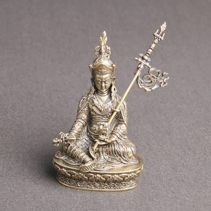 Padmasambhava Buddha Figur Gelassenheit Kupfer Statue Dekoration Tempel Ornament - image 7