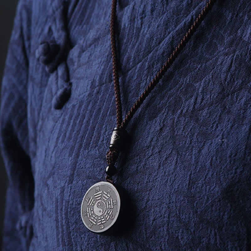 Schwarzer Obsidian Bagua Yin Yang Stärke Halskettenanhänger - image 2