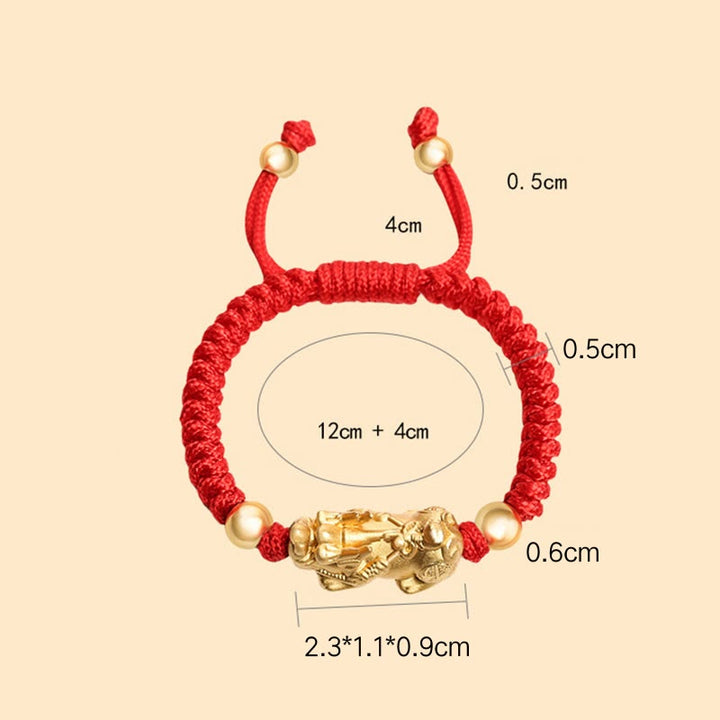 Buddha Stones 999 Sterling Silber PiXiu Wealth King Kong Knotenschnur geflochtenes Kinder-Kind-Armband - image 8