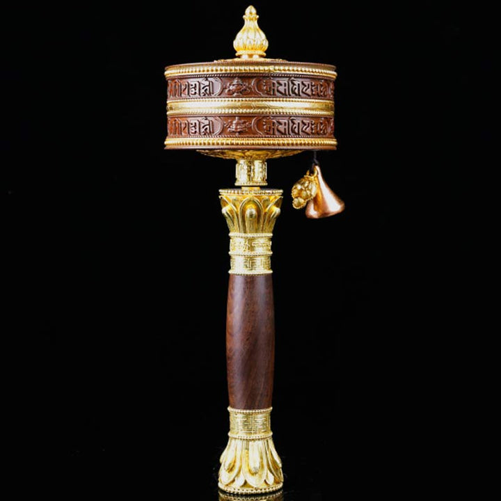 Tibetische Gebetsmühle mit sechs wahren Worten, Kupfer-Balance-Dekoration - Groß - image 3
