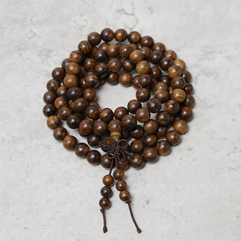 Buddha Stones 108 Mala Perlen Armband Gebet Meditation Sandelholz Elastisch - image 2