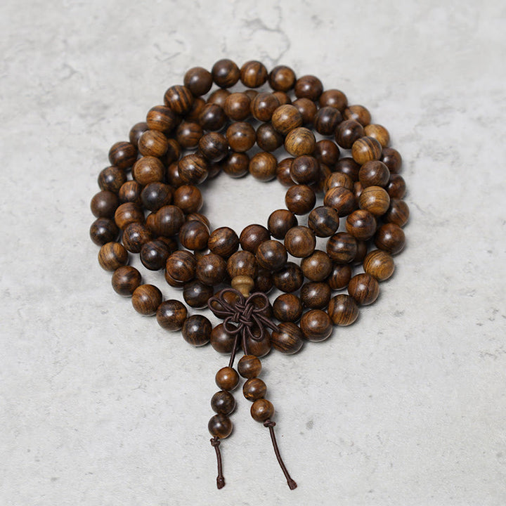 Buddha Stones 108 Mala Perlen Armband Gebet Meditation Sandelholz Elastisch - image 2