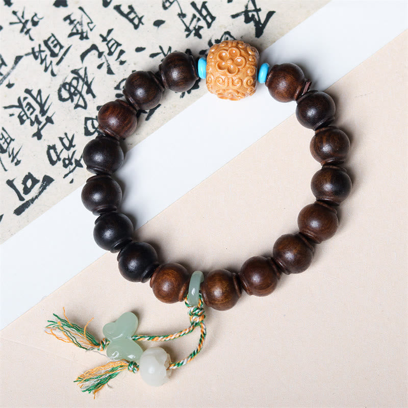 Buddha-Steine, Adlerholz, Laterne, Perlen, Schmetterling, Lotus, Charm, Stärke-Armband