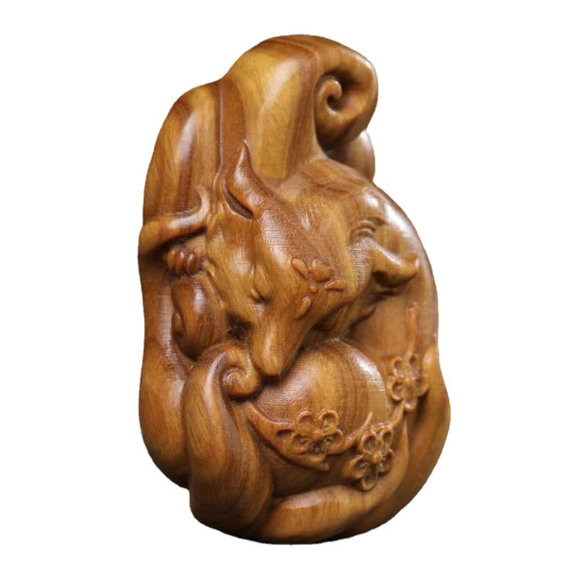 Buddha Stones, Mini-Fuchs mit neun Schwänzen, grünes Sandelholz, Friedensdekoration, Auto-Hängedekoration - image 5