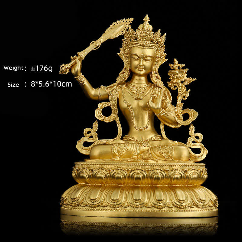 Shakyamuni Amitabha Medizin-Buddha-Figur, Gelassenheit, Kupferstatue, Heimdekoration - 10 cm Manjushri Bodhisattva - image 9