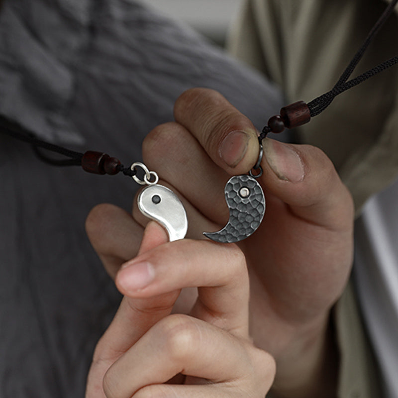 Buddha Stones Halskettenanhänger aus 990er Sterlingsilber mit Yin-Yang-Symbol für Balance und Harmonie - image 3
