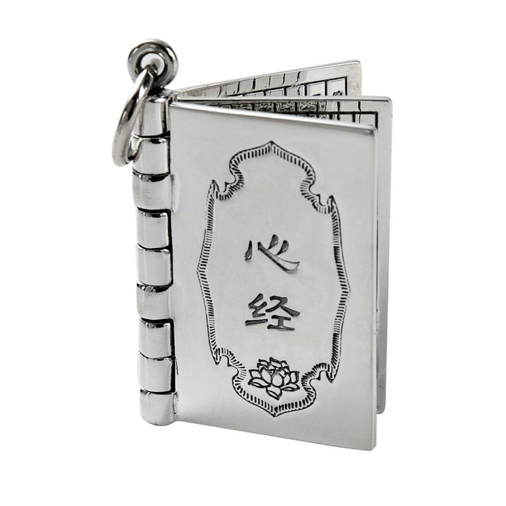 990 Sterling Silber Herz Sutra Großes Mitgefühl Shurangama Mantra Lotus Vajra Frieden Halskette Anhänger - image 8