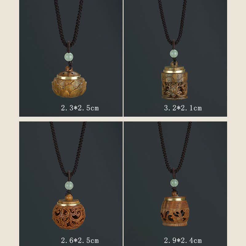 Buddha Stones Tibet Grünes Sandelholz Palisander Om Mani Padme Hum Lotus Positive beruhigende Halskette Anhänger - image 22