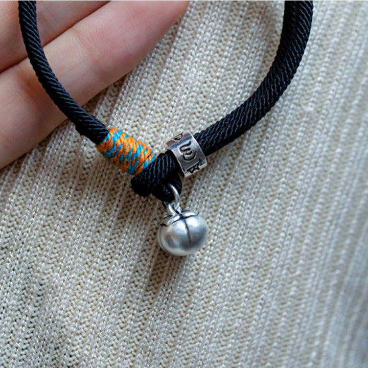 Buddha Stones 925 Sterling Silber tibetisches handgefertigtes Om Mani Padme Hum Persimmon Charm Glücksschutz geflochtenes Armband - image 3