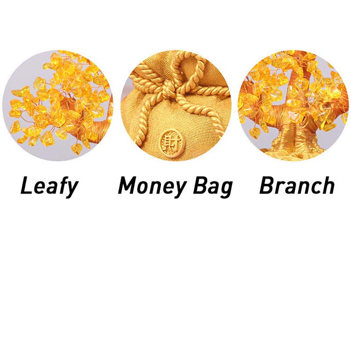 Buddha Stones Natürlicher Citrin-Geldbaum-Edelstein-Ornament – ​​Feng Shui für Wohlstand - image 12