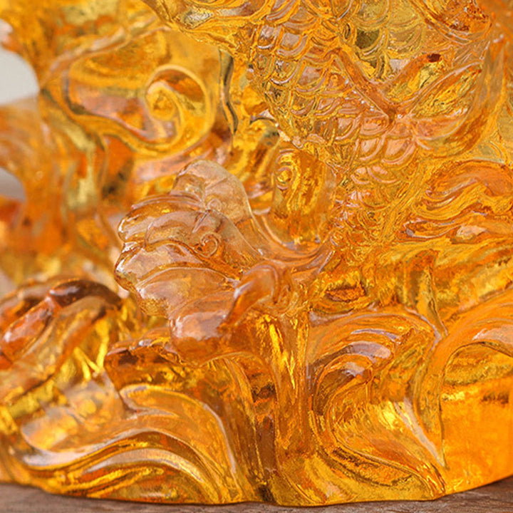 Buddha Stones, handgefertigt, chinesisches Sternzeichen, gelber Drache, Liuli, Kristallkunstwerk, Glücksschutz, Heimbüro-Dekoration - image 6