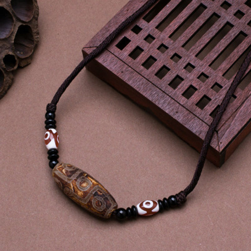 Buddha Stones Tibetische Neun-Augen-Dzi-Perlen-Schutzschnur-Halskette - Braun - image 7