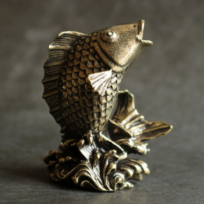 Buddha Stones, handgefertigt, kleiner Koi-Fisch, Kupfer, Reichtum, Heimdekoration - Koi-Karpfen (Glück♥Wohlstand) - image 0