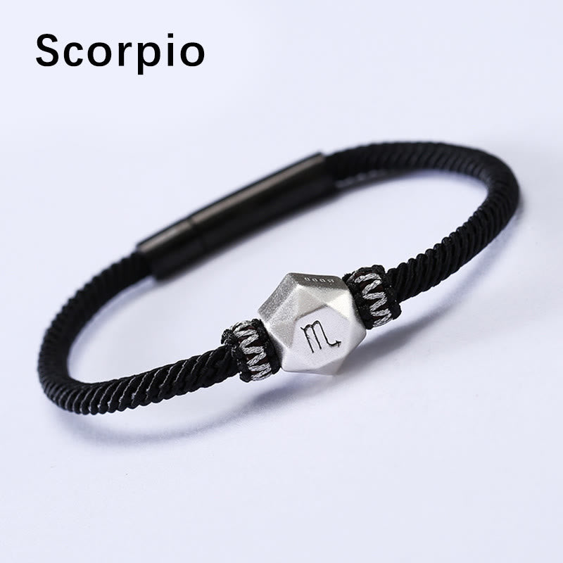 Buddha Stones 999 Sterling Silber 12 Sternbilder des Tierkreises Schutz Handgefertigtes Schnurarmband - Skorpion - 19 CM - image 15