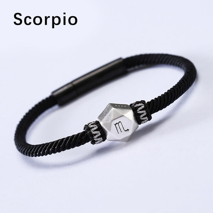 Buddha Stones 999 Sterling Silber 12 Sternbilder des Tierkreises Schutz Handgefertigtes Schnurarmband - Skorpion - 19 CM - image 15