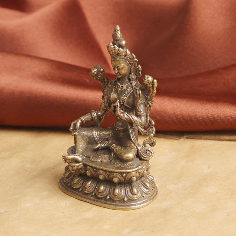 Bodhisattva Green Tara Calm Hope Kupfer Statue Dekoration - image 4