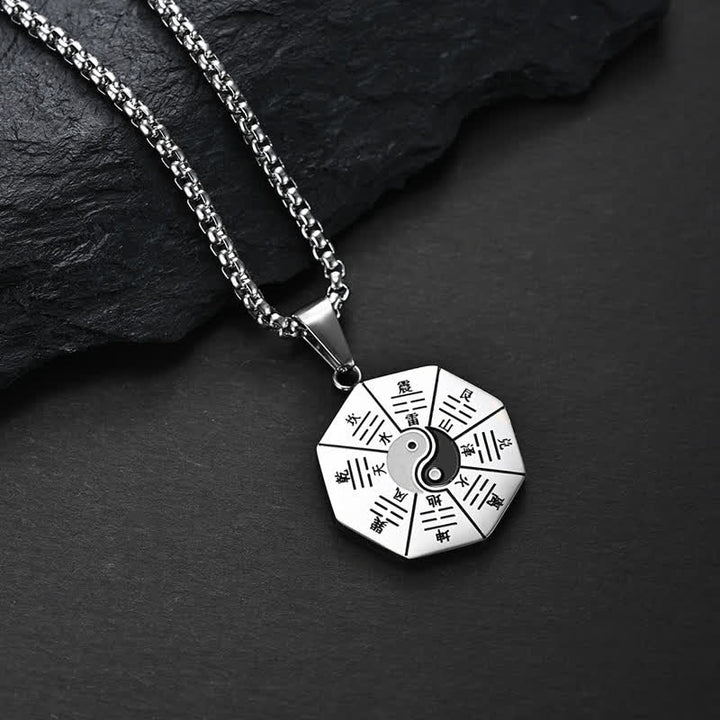 Bagua Yin Yang Balance-Halskettenanhänger aus Titanstahl - Silber - image 6