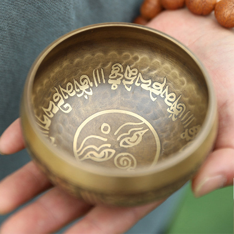 Tibetische Klangschale, handgefertigt für Yoga und Meditation. Klangschalen-Set - image 3