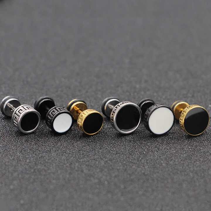 Buddha Stones Coole Männer Titan Stahl Balance Runde Ohrstecker - image 12