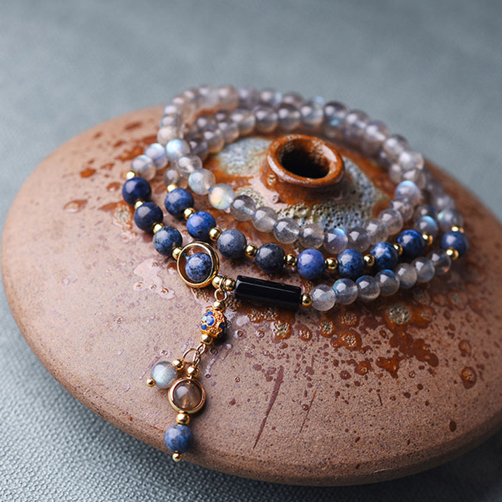 Buddha Stones Armband aus Mondstein, Lapislazuli und Mondstein – beruhigend, heilend und positiv - image 7