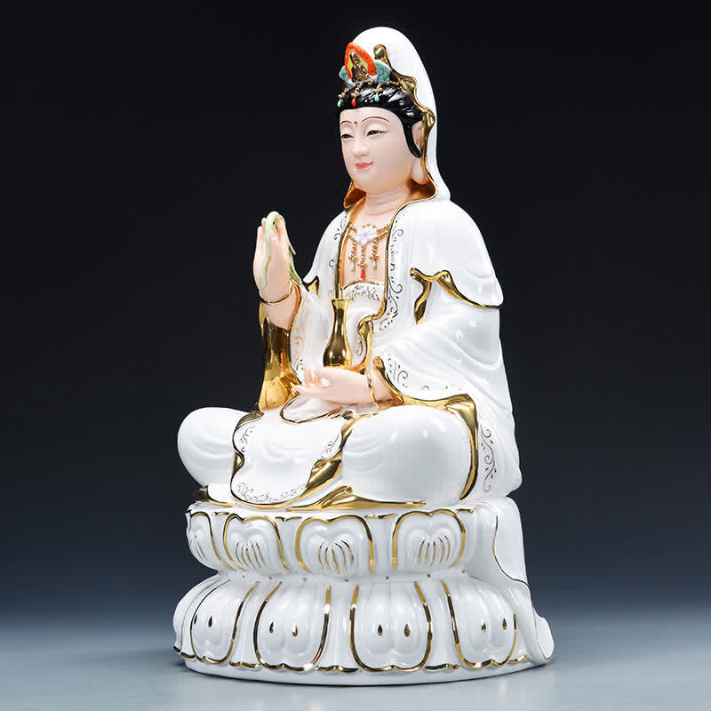 Chenrezig Bodhisattva Avalokitesvara Success Keramikstatue Heimdekoration - image 4